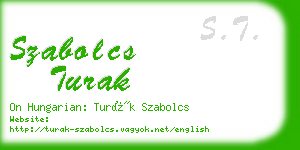 szabolcs turak business card